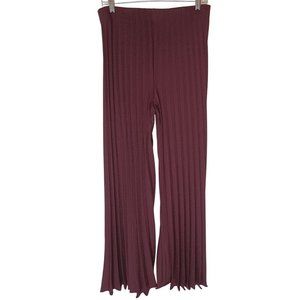 ZARA Size Large Slip On Pleated Women's Flare Pants